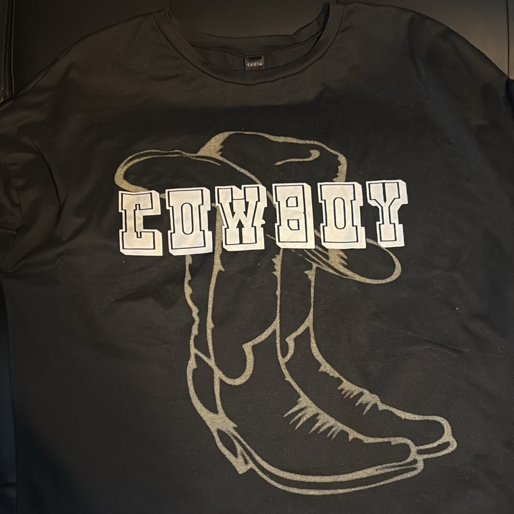 SHEIN Black 'Cowboy' Graphic Tee